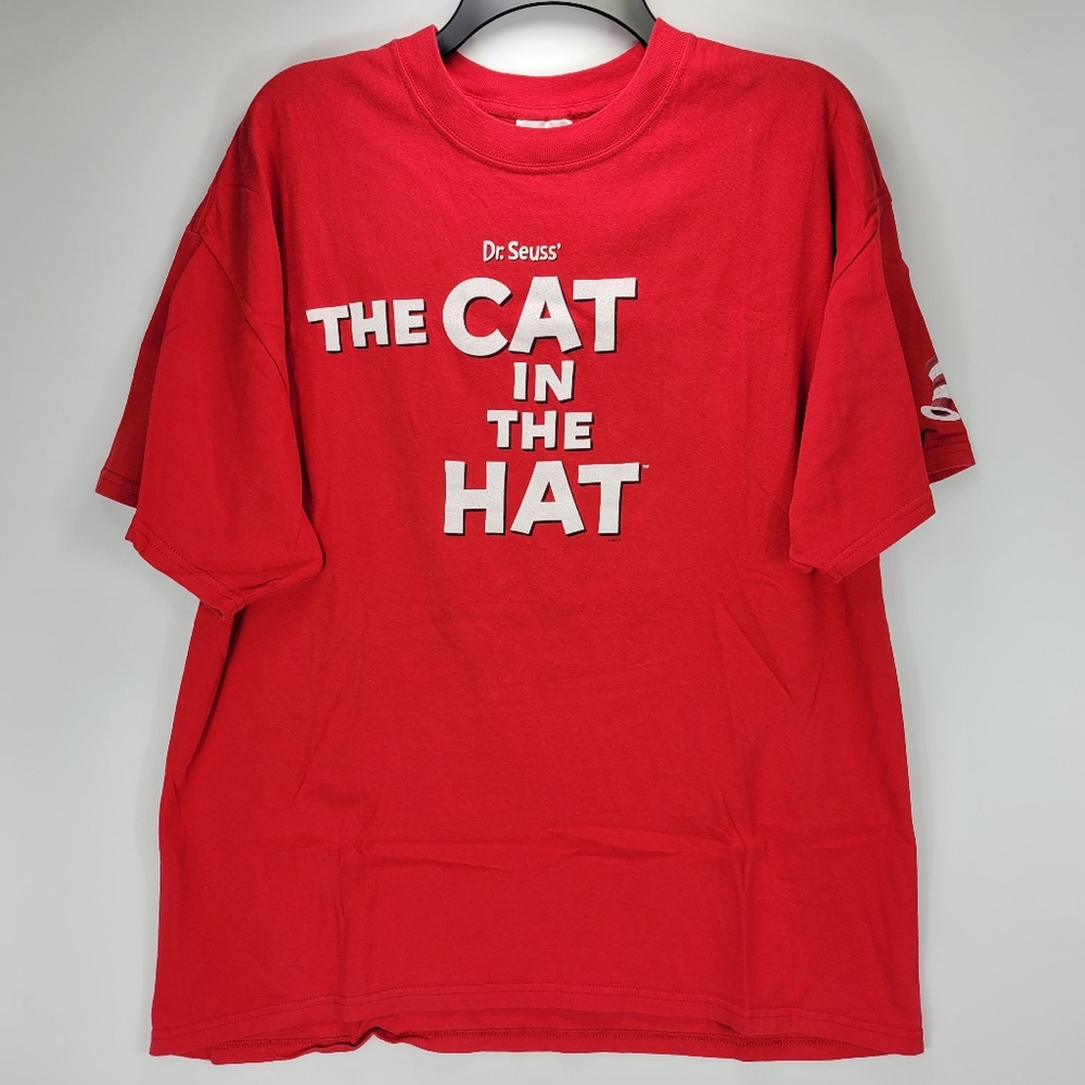 Cat In The Hat Mike Myers Vintage Y2K Comedy Movie Promo Shirt Mens XL Rare Red